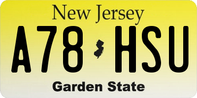 NJ license plate A78HSU