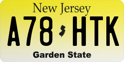 NJ license plate A78HTK