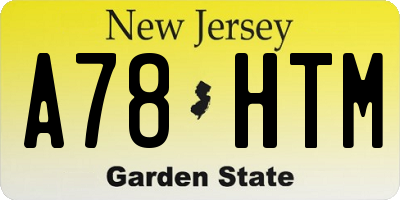 NJ license plate A78HTM