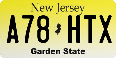 NJ license plate A78HTX
