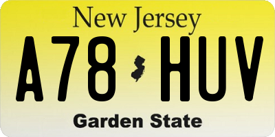 NJ license plate A78HUV