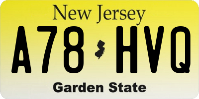 NJ license plate A78HVQ