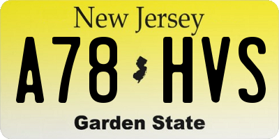 NJ license plate A78HVS