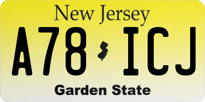 NJ license plate A78ICJ