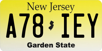 NJ license plate A78IEY