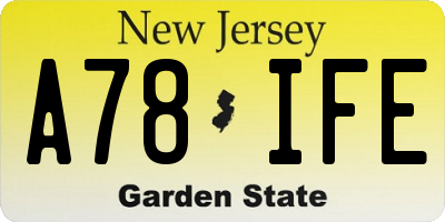 NJ license plate A78IFE