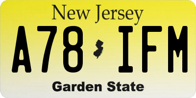 NJ license plate A78IFM