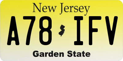 NJ license plate A78IFV