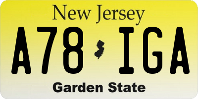 NJ license plate A78IGA