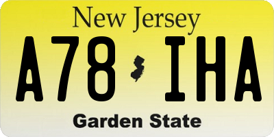 NJ license plate A78IHA