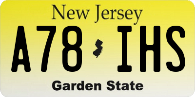 NJ license plate A78IHS