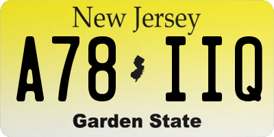 NJ license plate A78IIQ