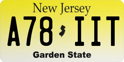 NJ license plate A78IIT