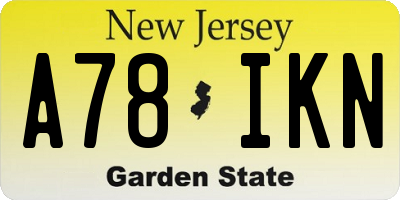 NJ license plate A78IKN