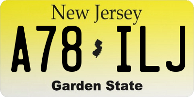NJ license plate A78ILJ