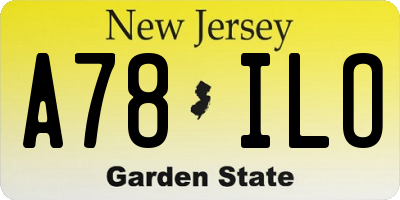 NJ license plate A78ILO