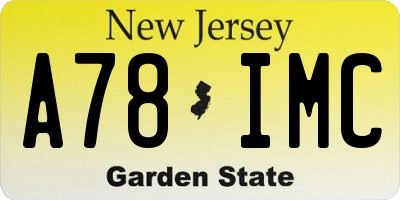 NJ license plate A78IMC