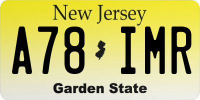 NJ license plate A78IMR