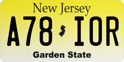 NJ license plate A78IOR