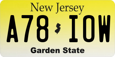 NJ license plate A78IOW