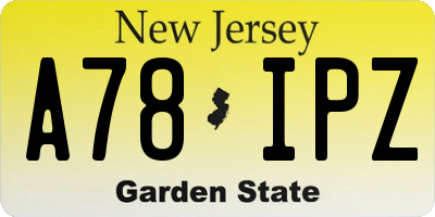 NJ license plate A78IPZ