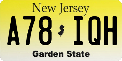 NJ license plate A78IQH