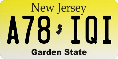 NJ license plate A78IQI
