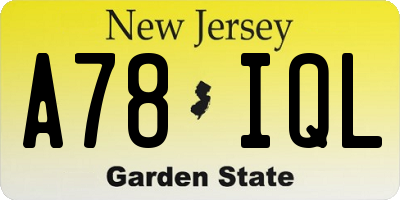 NJ license plate A78IQL