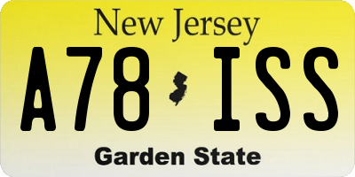 NJ license plate A78ISS