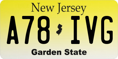 NJ license plate A78IVG