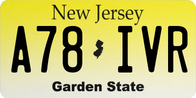 NJ license plate A78IVR