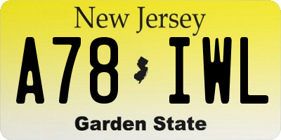 NJ license plate A78IWL
