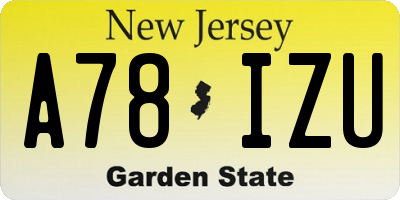 NJ license plate A78IZU