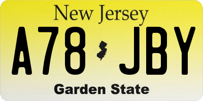 NJ license plate A78JBY