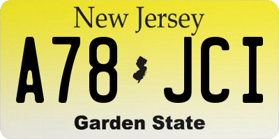 NJ license plate A78JCI