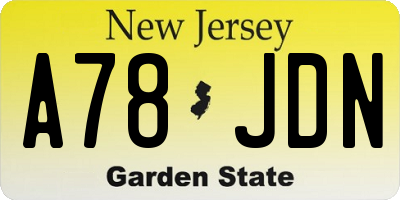 NJ license plate A78JDN