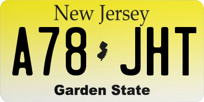 NJ license plate A78JHT