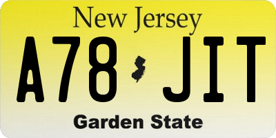 NJ license plate A78JIT