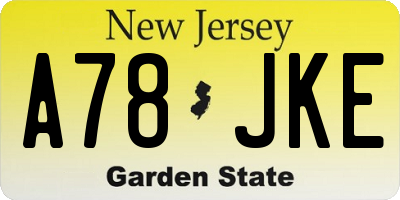 NJ license plate A78JKE