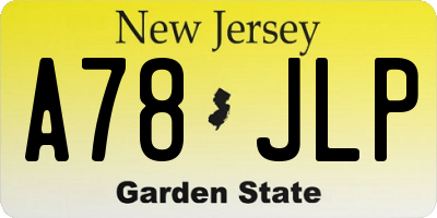 NJ license plate A78JLP