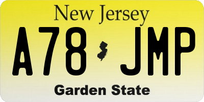 NJ license plate A78JMP