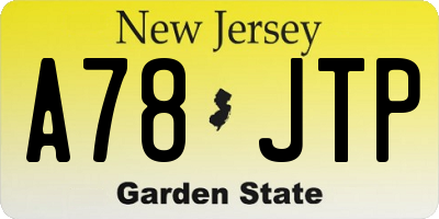 NJ license plate A78JTP
