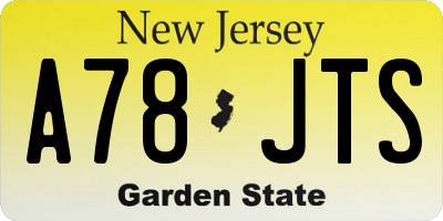 NJ license plate A78JTS