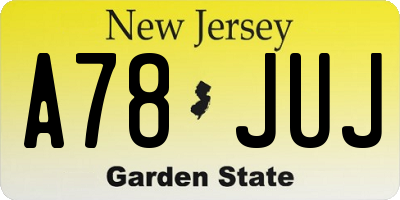 NJ license plate A78JUJ