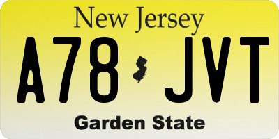 NJ license plate A78JVT