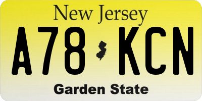 NJ license plate A78KCN