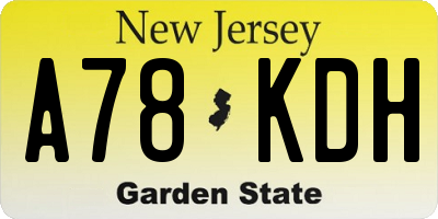 NJ license plate A78KDH