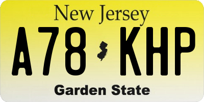 NJ license plate A78KHP