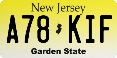 NJ license plate A78KIF
