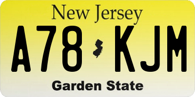 NJ license plate A78KJM